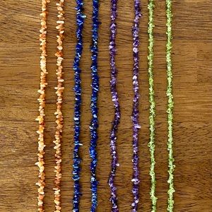 Natural gemstone necklaces, each is 40” long